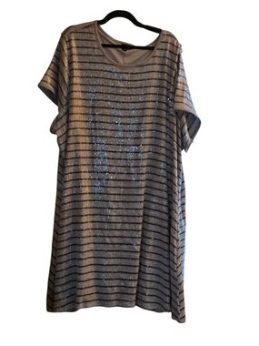 torrid Cream and Black Striped sequins Dress plus size 6x EUC